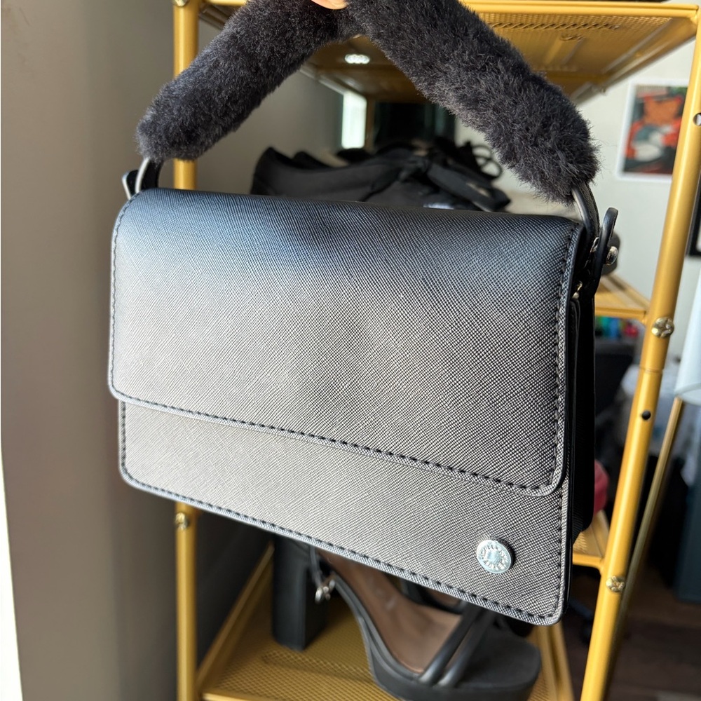 Kendall & Kylie Black Handbag with Fur Handle